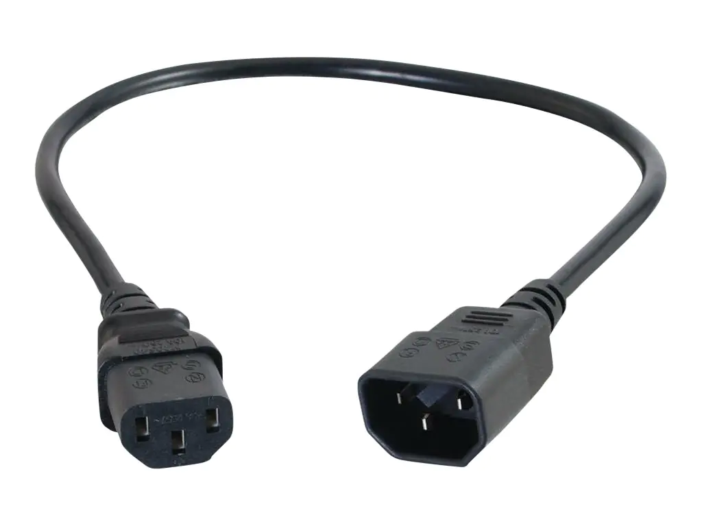C2G Computer Power Cord Extension - Spannungsversorgungs-Verlängerungskabel - power IEC 60320 C13 zu IEC 60320 C14 - Wechselstrom 250 V - 0.5 m