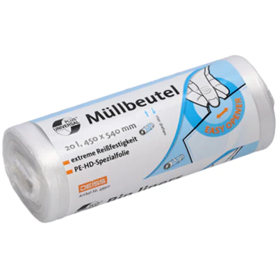 UNIVERSAL PLUS Müllbeutel 45 x 45 cm (B x H) 20l HDPE transparent 50 St./Pack.