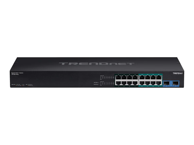 TRENDnet TPE BG102G - Switch - unmanaged - 8 x 10/100/1000 (PoE++) + 4 x 10/100/1000 (PoE+) + 2 x SFP - an Rack montierbar - PoE++ (240 W) - AC 100 - 240 V - TAA-konform