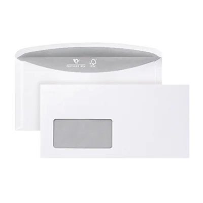 POSTHORN Briefumschlag 3000 DIN C6/C5 229 x 114 mm (B x H) mit Fenster 80g/m² mit gummierter Klappe Papier weiß 1.000 St./Pack.