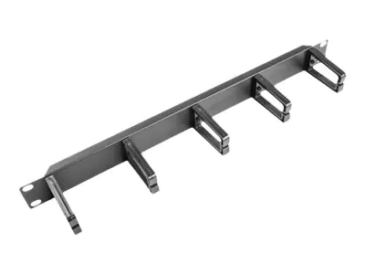 Lanberg Type B - Kabelführungsplatte für Schaltschrank - RAL 9004, Schwarz - 1U - 48.3 cm (19") AK-1202-B