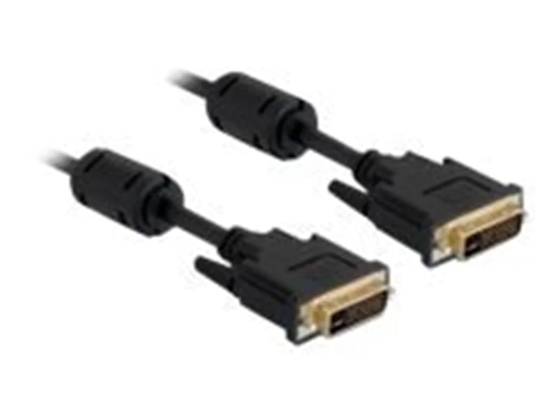 Delock - DVI-Kabel - DVI-I (M) zu DVI-I (M) - 1 m - Daumenschrauben - Schwarz