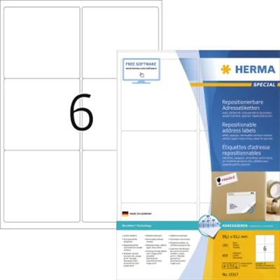 HERMA Etikett 10317 99,1 x 93,1 mm matt Papier weiß 600 St./Pack.