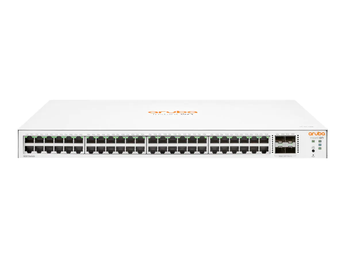HPE Networking Instant On 1830 48G 4SFP Switch - Switch - Smart - 48 x 10/100/1000 + 4 x Gigabit SFP - Desktop, an Rack montierbar