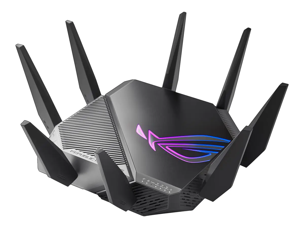 ASUS ROG Rapture GT-AXE11000 - Wireless Router 4-Port-Switch - 1GbE, 2.5GbE - WAN-Ports: 2 - Wi-Fi 6E - Wi-Fi 6 - Multi-Band