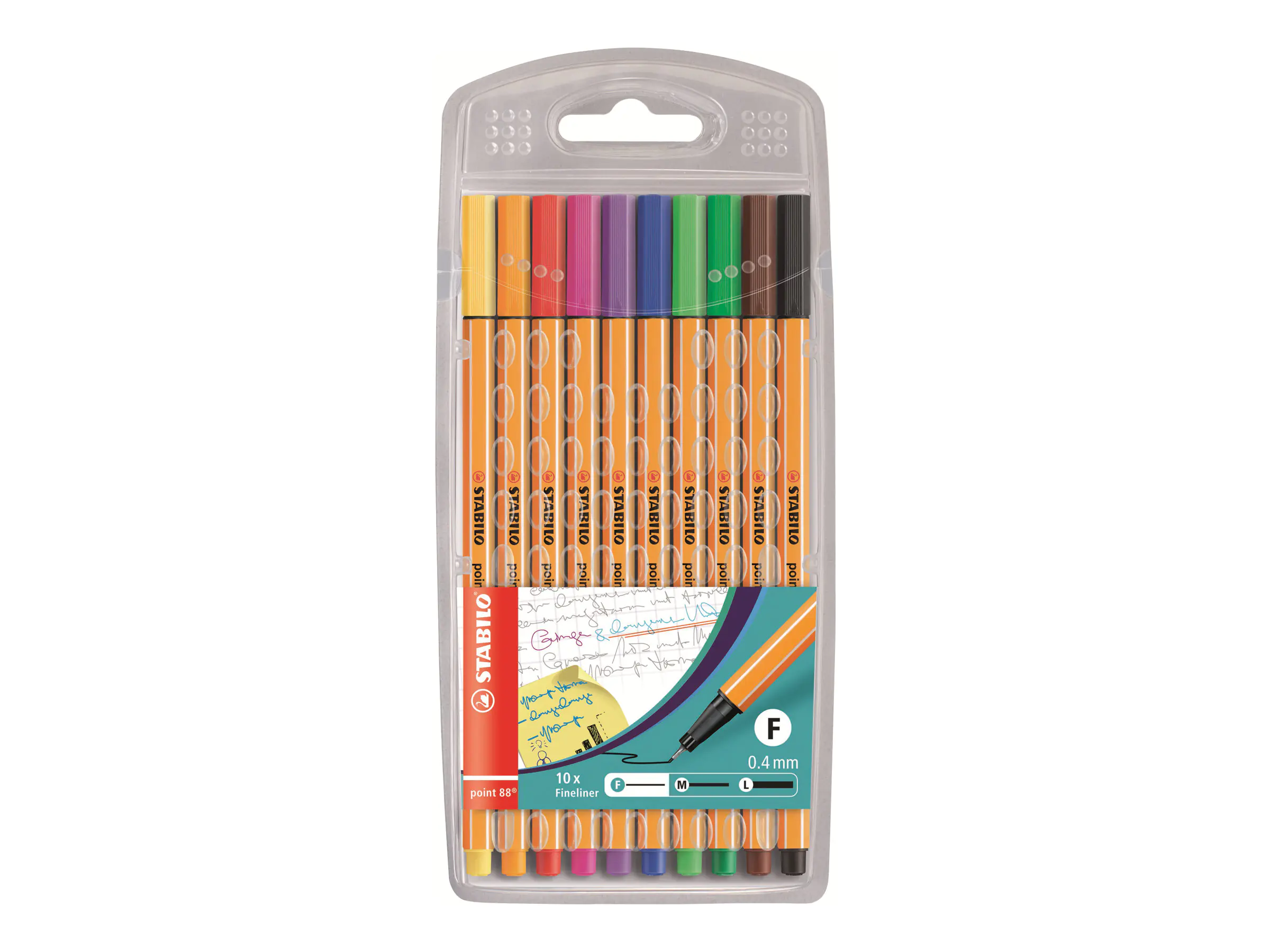 STABILO point 88 - Fineliner - gemischte Farben - 0.4 mm - fein (Packung mit 10) 8810