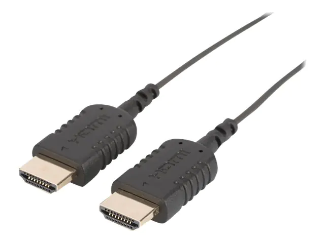 Digitus HDMI High Speed Connection Cable - HDMI-Kabel mit Ethernet - HDMI männlich zu HDMI männlich - 2 m - Doppelisolierung - Schwarz - geformt, aktiv