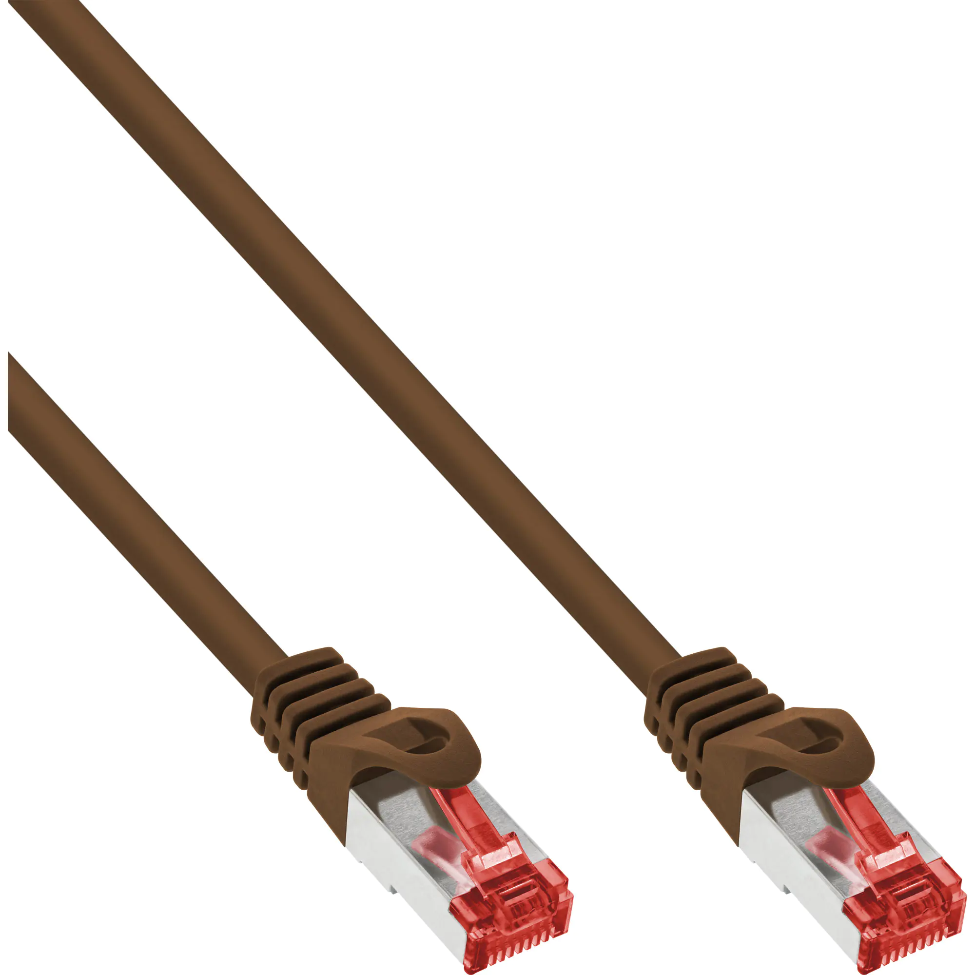 InLine - Patch-Kabel - RJ-45 (M) zu RJ-45 (M) - 15 m - SSTP-Kabel - CAT 6 - geformt - braun