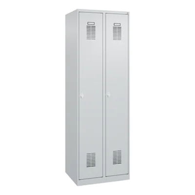 C+P Garderobenschrank Basis PLUS 600 x 1.850 x 500 mm (B x H x T) Stahl, einbrennbeschichtet lichtgrau