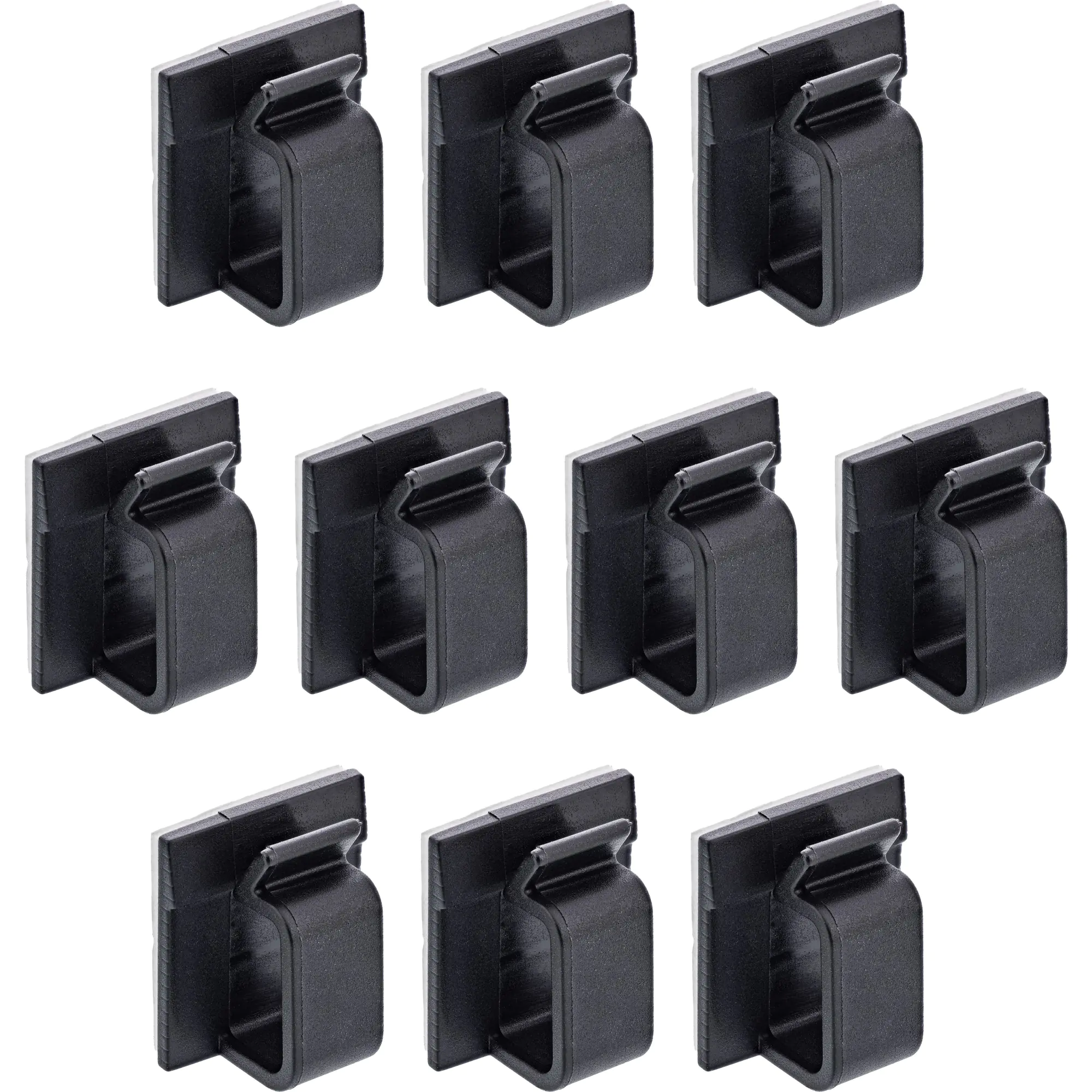 InLine 10er Pack Kabelmanager Klebesockel XL - Nylon - 3M-Klebepad - schwarz