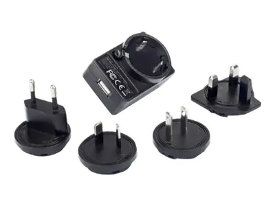 Manhattan Wall/Power Mobile Device Charger USB-A International (Clearance Pricing), USB-A Port, For use in Europe, UK, USA and Australia (interchangeable adaptor), Phone Charger, Three Year Warranty, Black - Netzteil - 5 Watt - 1 A (USB) - Schwarz