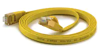 WANTEC Flaches CAT6A FTP Patchkabel - 0,1 m - Cat6a - F/UTP (FTP) - RJ-45 - RJ-45 - Gelb