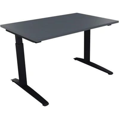 Schreibtisch Kufe Einzels. Quadrat B1200xT800xH650-850 an/Lavagrau