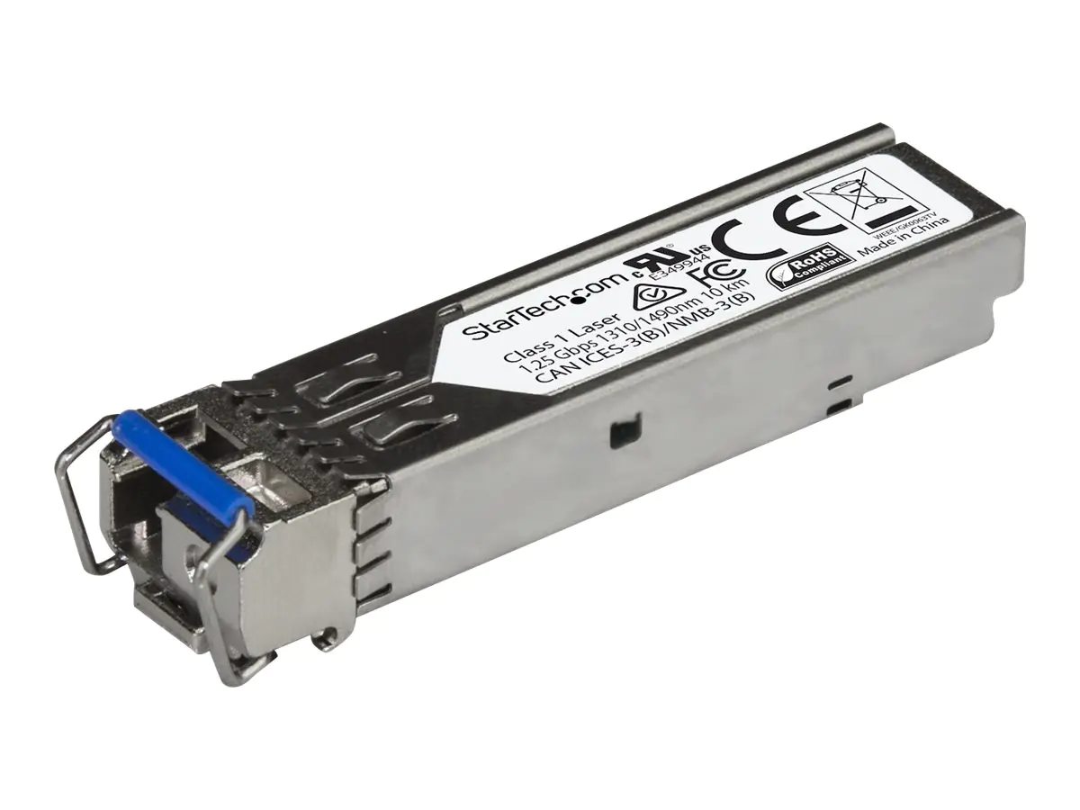 StarTech.com SFPGE10KT3R4 Transceiver Modul (SFP Module, 1000Base-BX10-U Juniper kompatibel, Glasfaser, LC Single Mode mit DDM)