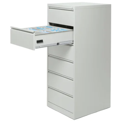 Karteischrank BASE LINE 530 x 1.320 x 620 mm (B x H x T) 6 Schubladen Stahl, pulverbeschichtet lichtgrau