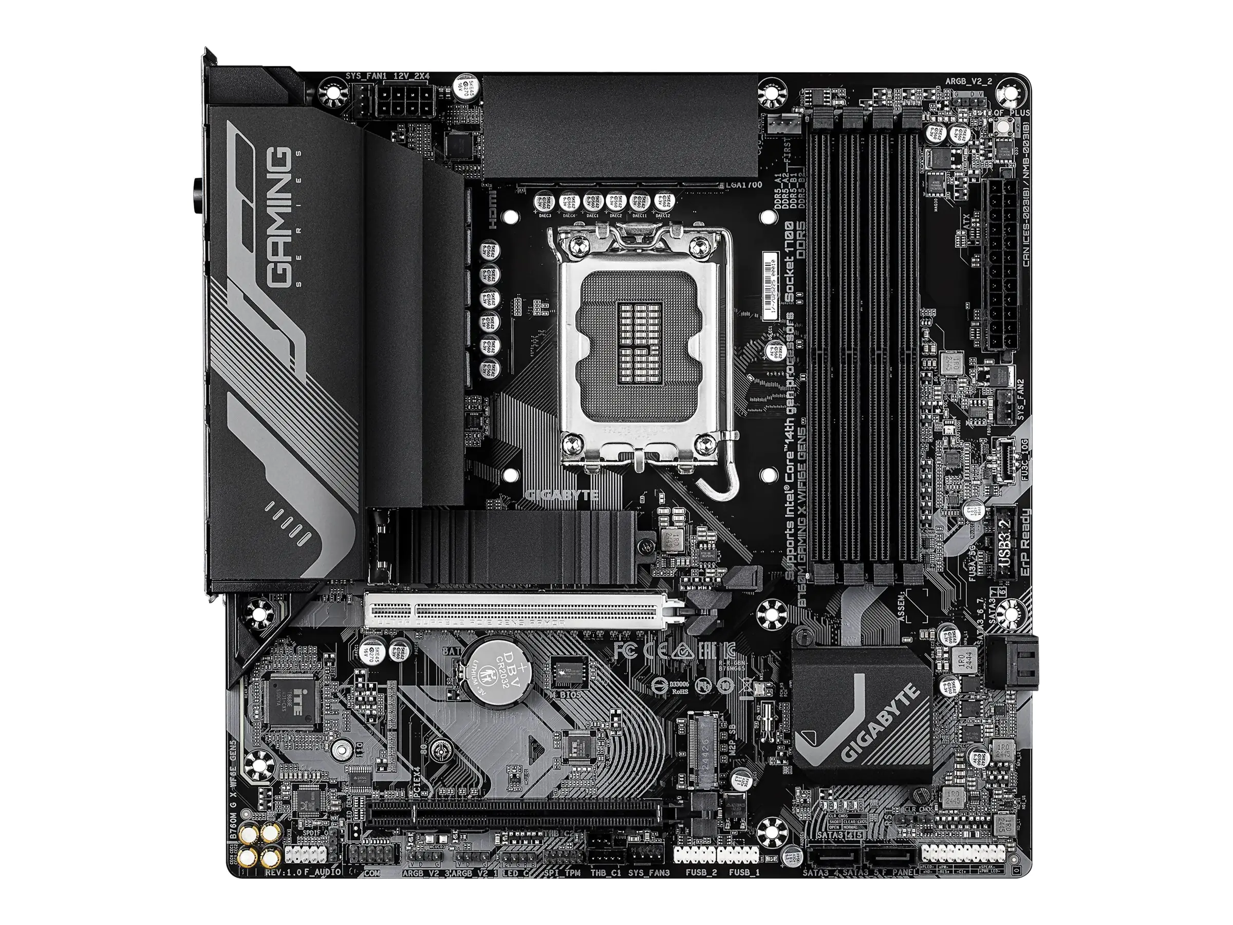 Gigabyte B760M GAMING X WIFI6E GEN5 - Motherboard - micro ATX - LGA1700-Sockel - B760 Chipsatz - USB-C 3.2 Gen2, USB 3.2 Gen 1 - 2.5 Gigabit LAN, Wi-Fi 6E, Bluetooth - Onboard-Grafik (CPU erforderlich) - HD Audio (8-Kanal)