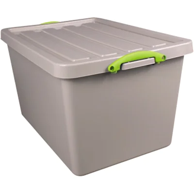 Really Useful Box Aufbewahrungsbox Recycling 49,5 x 40 x 71,5 cm (B x H x T) 96l Polypropylen, 100 % recycelt taubengrau