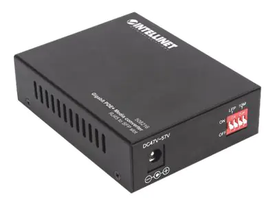 Intellinet Gigabit PoE+ Media Converter, 1 x 1000Base-T RJ45 Port to 1 x SFP Port, PoE+ Injector - Medienkonverter - 1GbE - 10Base-T, 100Base-TX, 1000Base-T - RJ-45 / SFP (mini-GBIC) - bis zu 120 km
