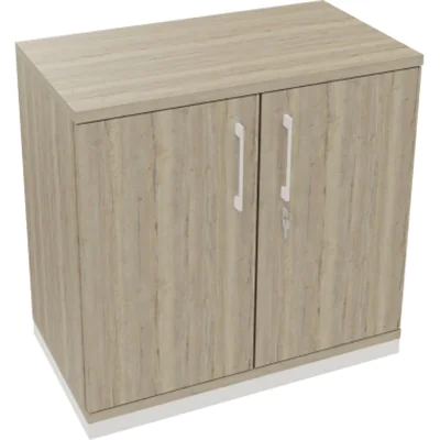 Flügeltürenschrank 2OH B800xT442xH781 ws/Eiche Nat