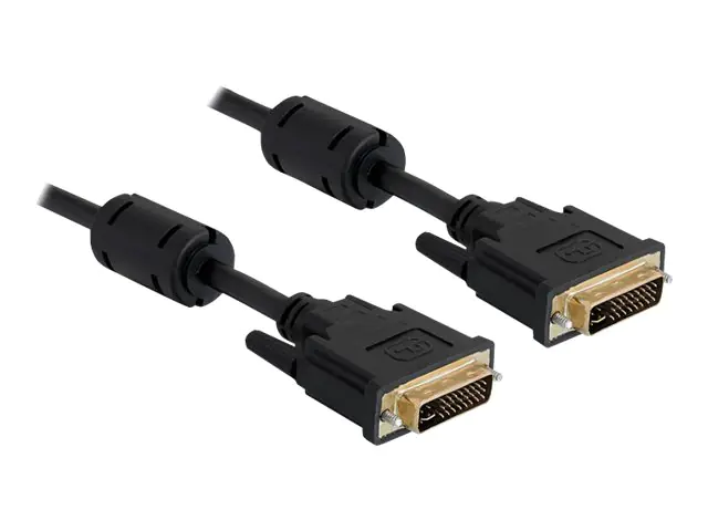 Delock - DVI-Kabel - DVI-I (M) zu DVI-I (M) - 2 m - Daumenschrauben - Schwarz