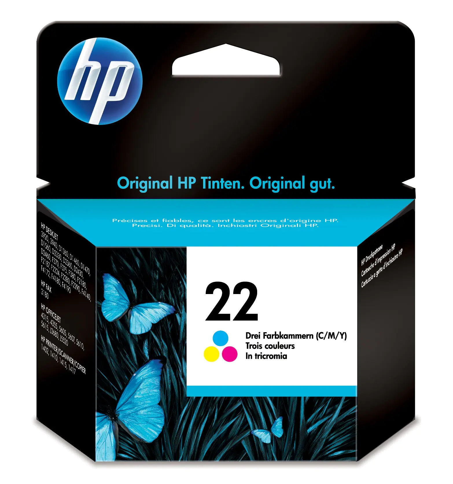 HP 22 - 5 ml - Farbe (Cyan, Magenta, Gelb) - original - Tintenpatrone - für Deskjet F2185, F2187, F2210, F2235, F2240, F2275, F2280, F2290, F375, F4175, F4190, F4194