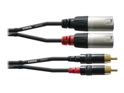 Cordial Audiokabel - RCA x 2 männlich zu XLR3