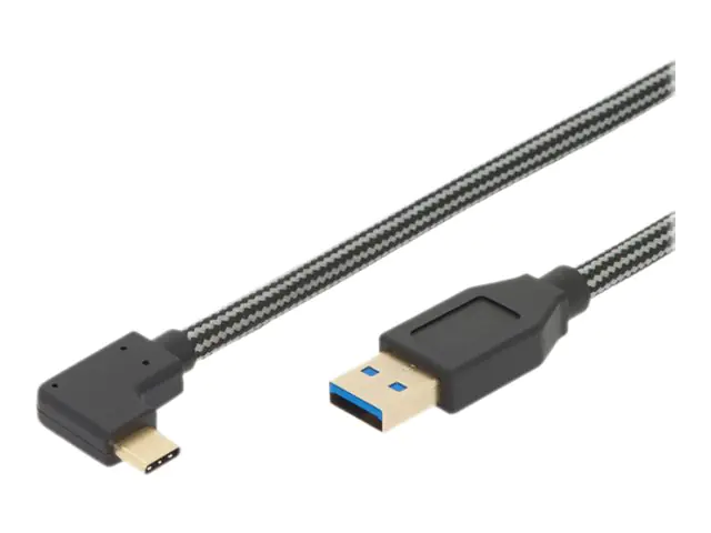 ednet. USB-Kabel - USB-C (M) gewinkelt zu USB Typ A (M)
