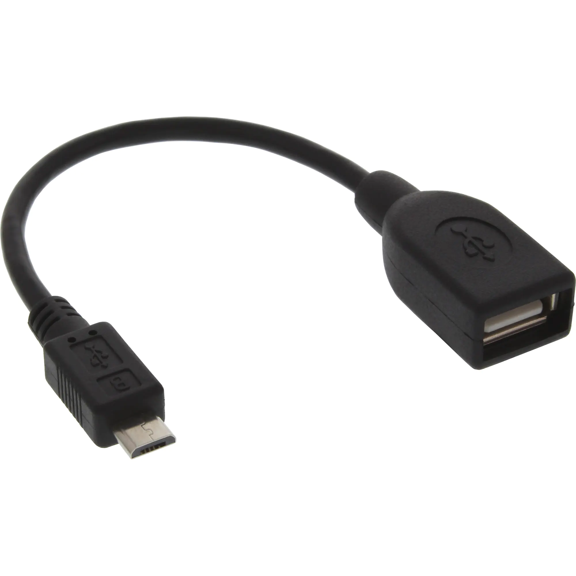 InLine - USB-Adapter - USB (W) zu Micro-USB Typ B (M) - USB OTG - 15 cm - Schwarz