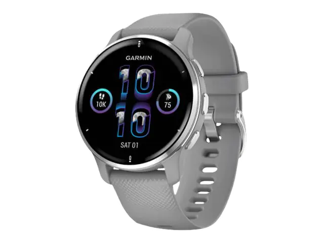 Garmin Venu 2 Plus - 43 mm - Powder Gray - Sportuhr mit Band - Silikon - Powder Gray - Handgelenkgröße: 125-190 mm - Anzeige 3.3 cm (1.3") - Bluetooth, Wi-Fi, ANT+ - 51 g