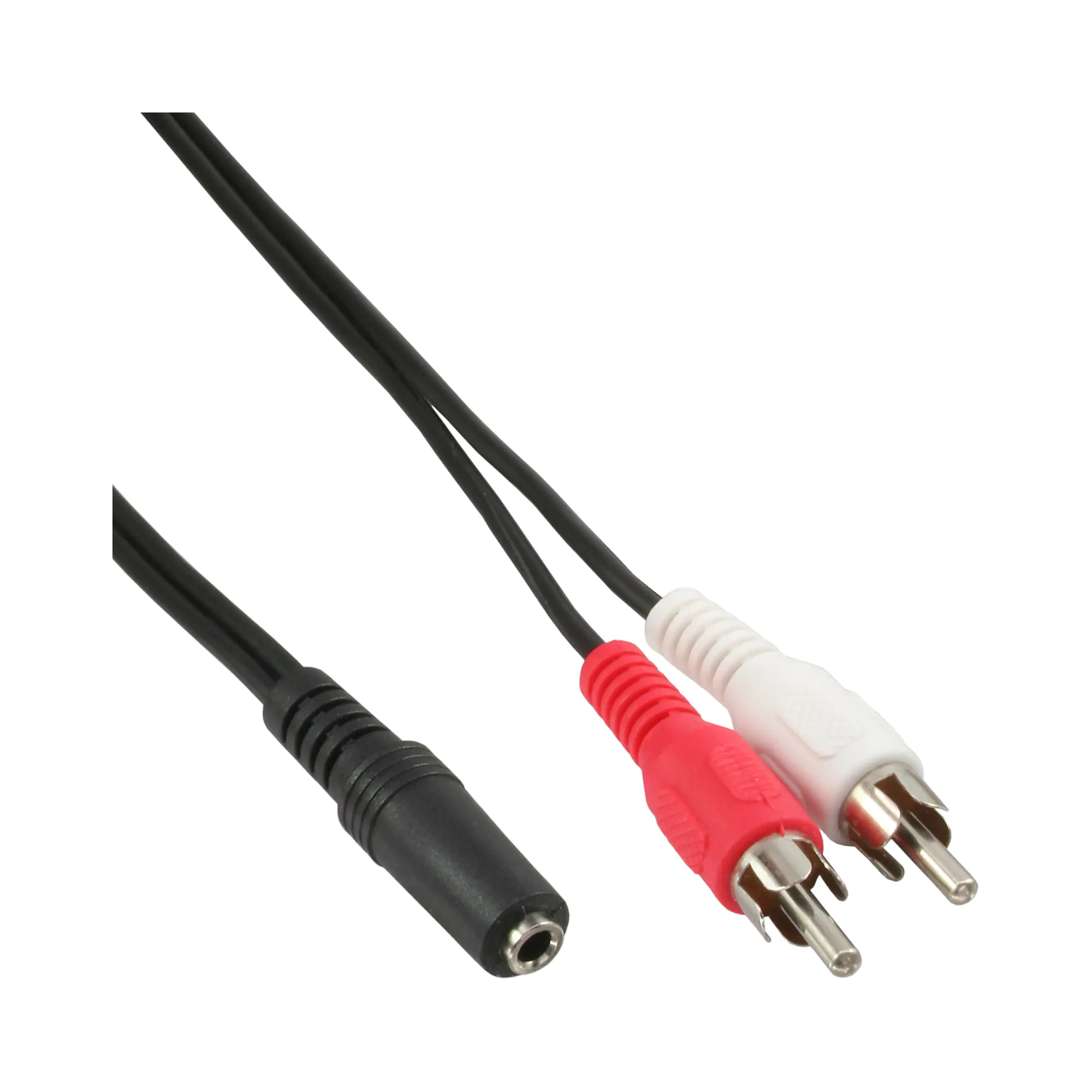 InLine - Audiokabel - RCA x 2 männlich zu mini-phone stereo 3.5 mm weiblich - 1 m - abgeschirmt - Schwarz
