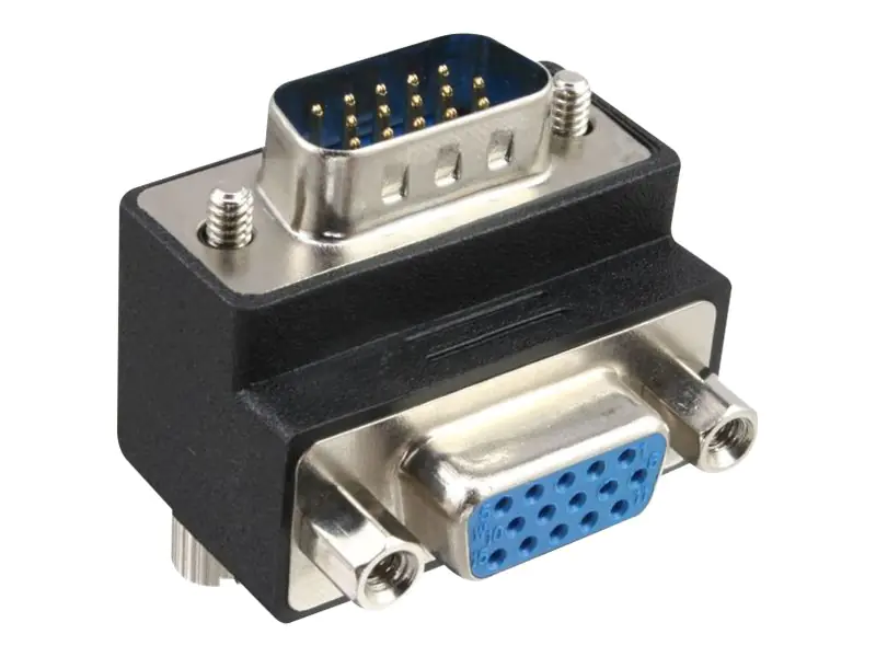 InLine - VGA-Adapter - HD-15 (VGA) (M) zu HD-15 (VGA) (W) - 90° Stecker, Daumenschrauben - Schwarz