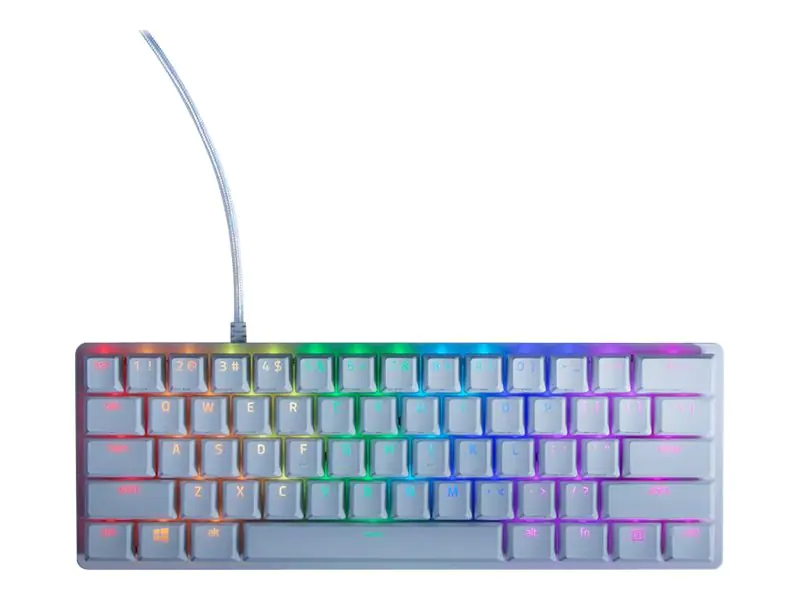 Razer Huntsman Mini - Tastatur - Hintergrundbeleuchtung - USB - USA - Tastenschalter: Razer Clicky Optical Purple - Quecksilber