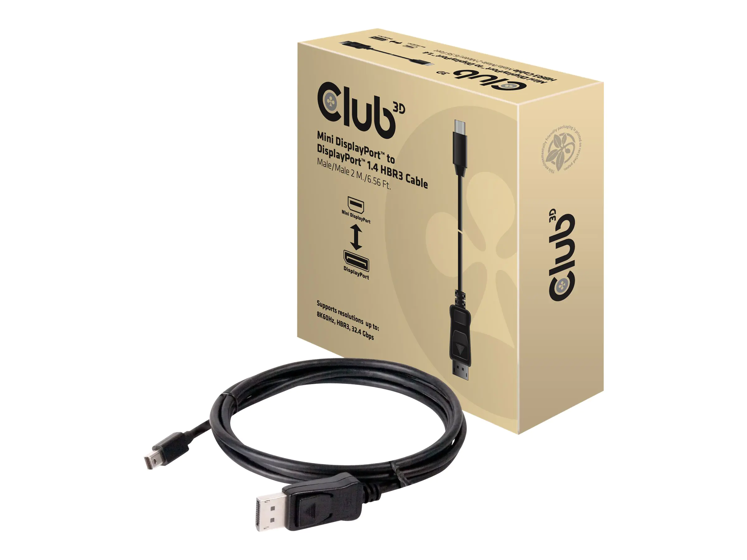 Club 3D - DisplayPort-Kabel - DisplayPort (M) bis Mini DisplayPort (M) - 2 m - eingerastet