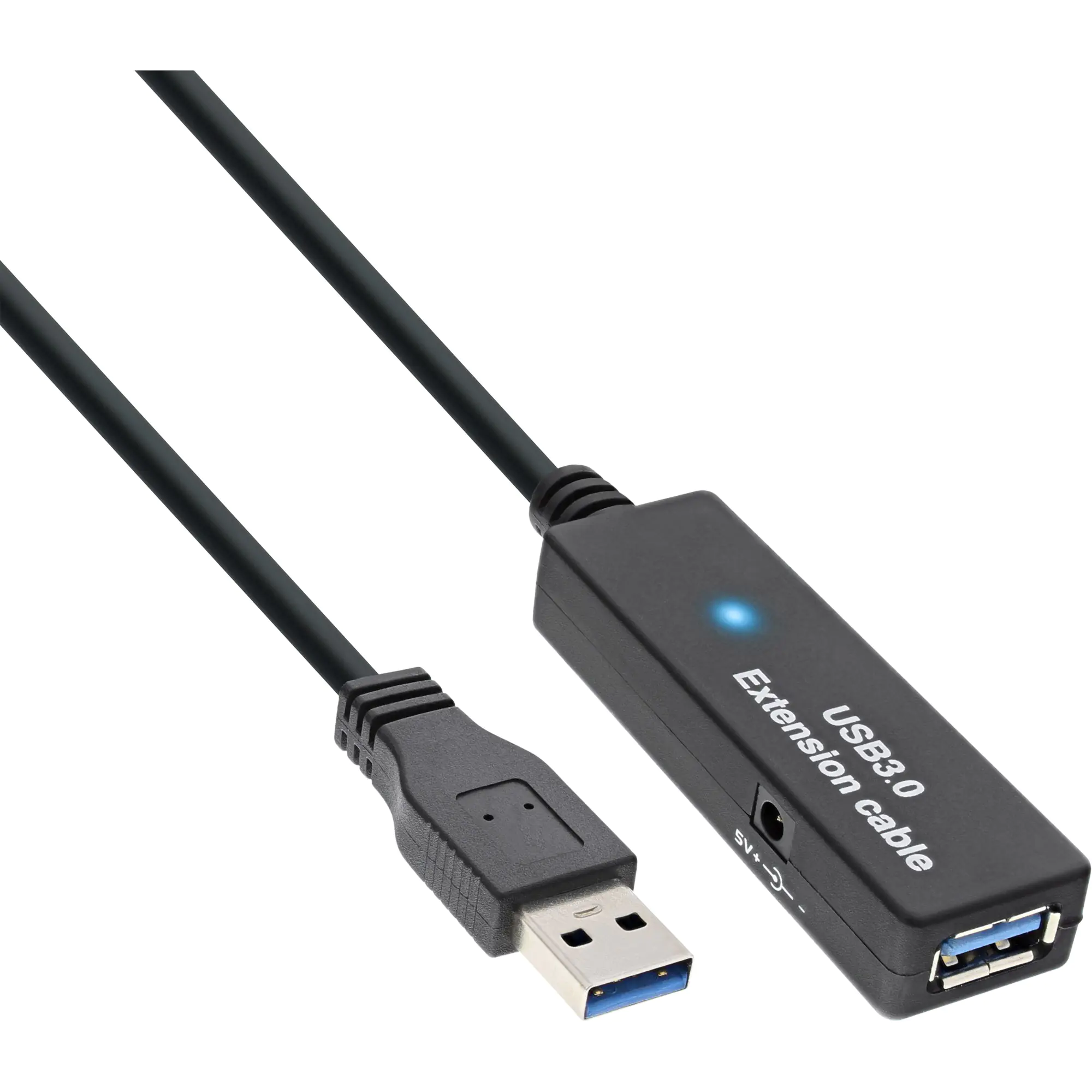 InLine - USB-Verlängerungskabel - USB Typ A (M) zu USB Typ A (W) - USB 3.2 Gen 1 - 10 m - aktiv - Schwarz