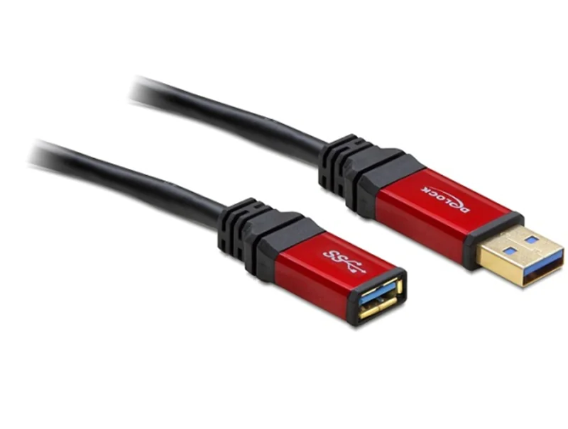Delock Premium - USB-Verlängerungskabel - USB Typ A (M) zu USB Typ A (W) - USB 3.0 - 5 m - Schwarz