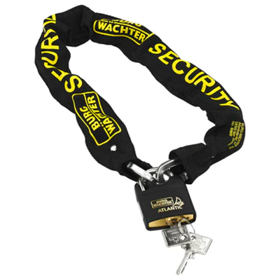 BURG-WÄCHTER Diebstahlschutz SKM 6/60/NI40 Kettenschloss 600mm 6mm Stahl, gehärtet/Textil schwarz/gelb