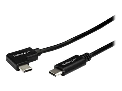 StarTech USB- C Kabel rechtsgewinkelt - St/St - 1m - USB 2.0 - USB Typ-C Kabel - 90 grad USB C - USB-C auf USB C - USB-C Ladekabel - USB-Kabel - USB-C (M) gerade bis USB-C (M) rechtwinklig - USB 2.0 - 1 m - Schwarz - für P/N: DKT30CHD