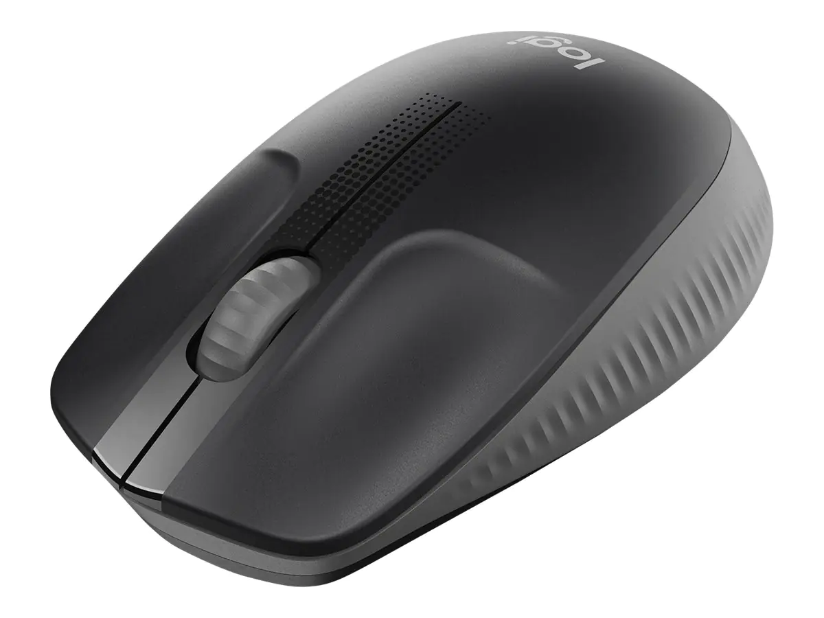 Logitech M190 - Maus - optisch - 3 Tasten - kabellos - kabelloser Empfänger (USB) - holzkohlefarben