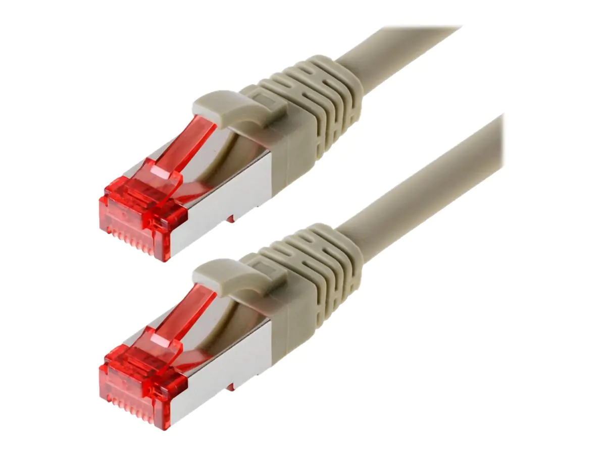 Helos - Patch-Kabel - RJ-45 (M) bis RJ-45 (M) - 5 m - SFTP, PiMF - CAT 6 - halogenfrei, geformt, ohne Haken - Grau