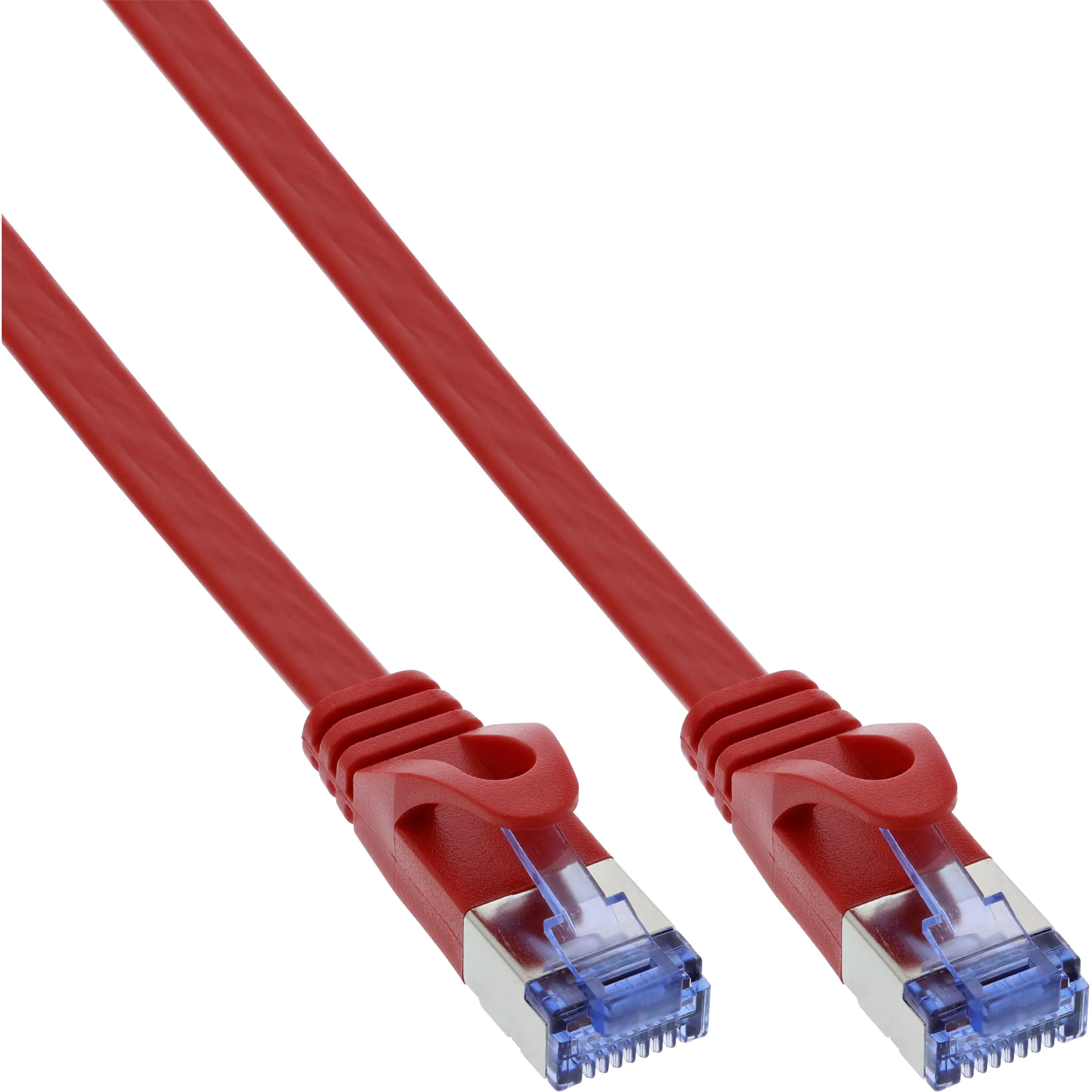 InLine - Patch-Kabel - RJ-45 (M) zu RJ-45 (M) - 10 m - U/FTP, PiMF - CAT 6a - geformt, flach - Rot