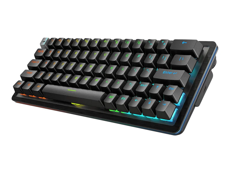 Mountain Everest 60 RGB - Tastatur - Hintergrundbeleuchtung - USB-C - QWERTY - USA - Tastenschalter: Tactile - schwarz