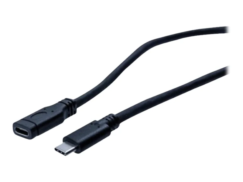 exertis Connect - USB-Verlängerungskabel - 24 pin USB-C (M) zu 24 pin USB-C (W) - USB 3.1 Gen1 - 2 m - Schwarz