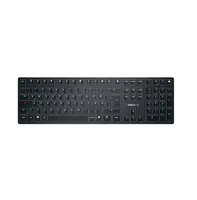 CHERRY KW X ULP - Tastatur - hintergrundbeleuchtet - kabellos - 2.4 GHz, Bluetooth 5.2, kabelgebunden - QWERTZ - Deutsch - Tastenschalter: CHERRY MX Ultra Low Profile - Schwarz - plastikfreie Verpackung