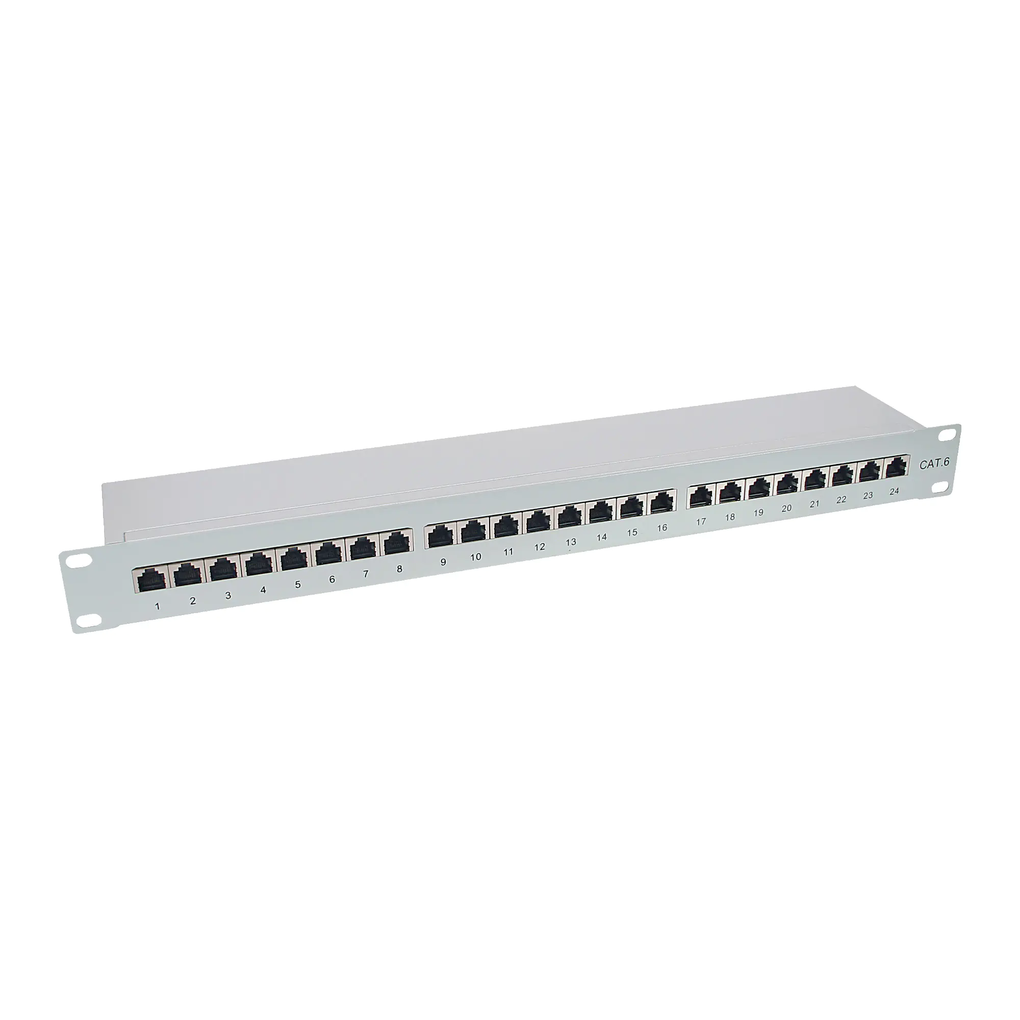 InLine Patchfeld Cat.6 - 24-fach - 48,26cm (19") - 1HE - lichtgrau - RAL7035 76224