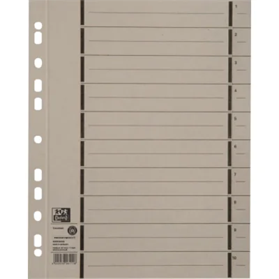 Oxford Trennblatt DIN A4 Manilakarton grau 100 St./Pack.