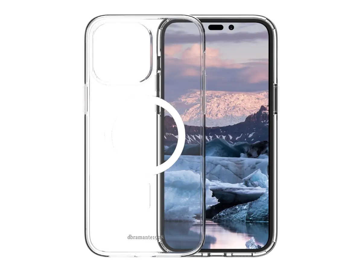 dbramante1928 Iceland Pro - Hintere Abdeckung für Mobiltelefon - kompatibel mit MagSafe - 100 % recycelter Kunststoff - klar - für Apple iPhone 14 Pro Max