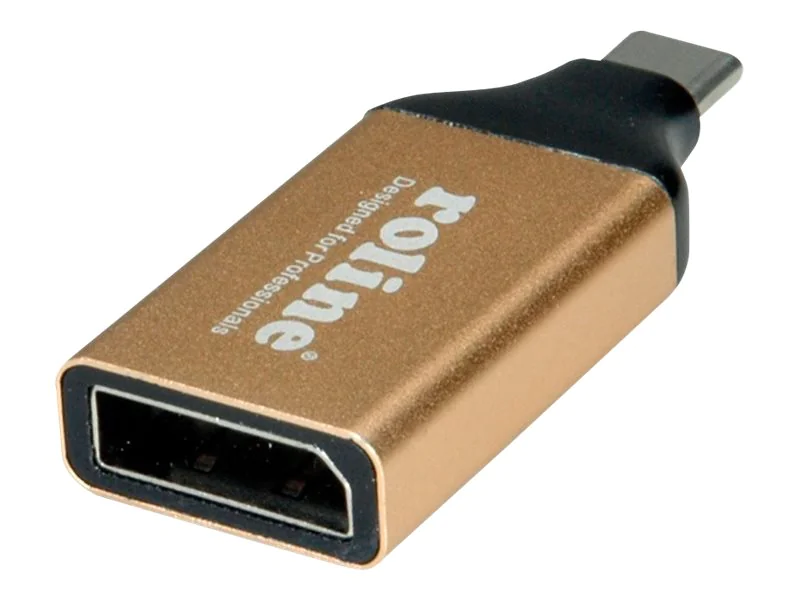 Roline Gold - Videoadapter - 24 pin USB-C (M) zu DisplayPort (W) - DisplayPort 1.2 - 4K Unterstützung - Schwarz, Gold