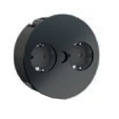 Bachmann TWIST - 2 m - 2 AC-Ausgänge - Indoor - Metall - Kunststoff - Schwarz - 42,5 mm