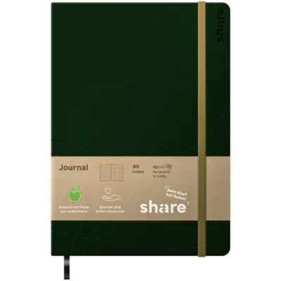share Notizbuch DIN A5 punktkariert (dotted) grün 96 Bl.