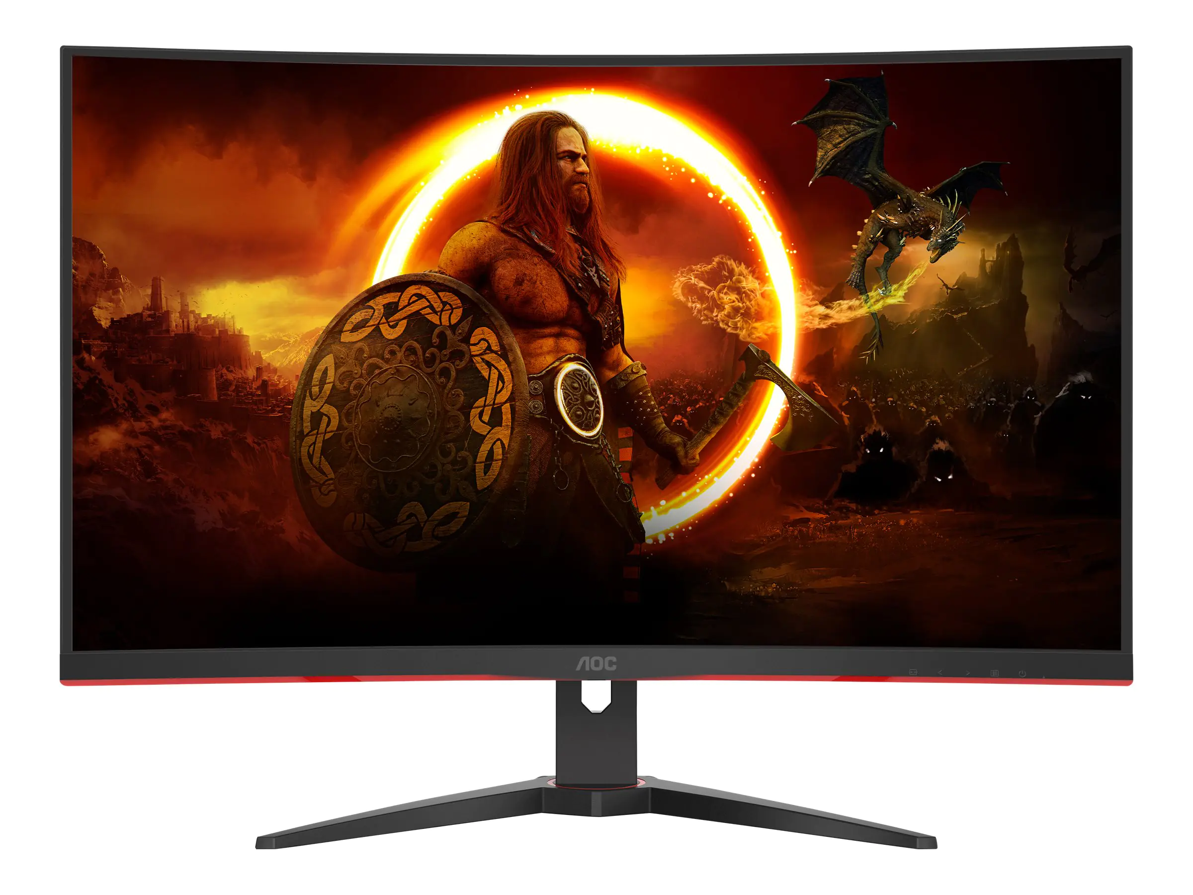 AOC Gaming C32G2ZE - LED-Monitor - Gaming - gebogen - 81.3 cm (32") (31.5" sichtbar) - 1920 x 1080 Full HD (1080p) @ 240 Hz - VA - 300 cd/m² - 0.5 ms - 2xHDMI, DisplayPort